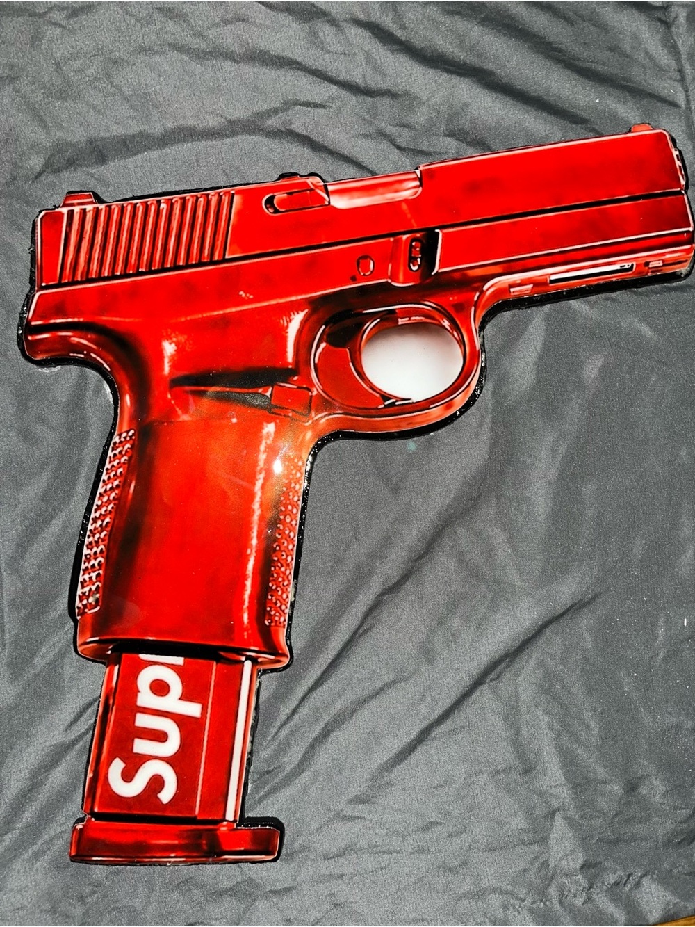 Supreme Red Pistol-Shaped wall art